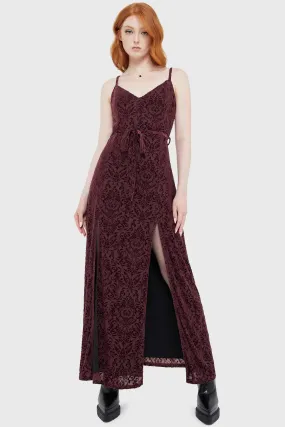 Soft Volume Blood Oak Maxi Dress