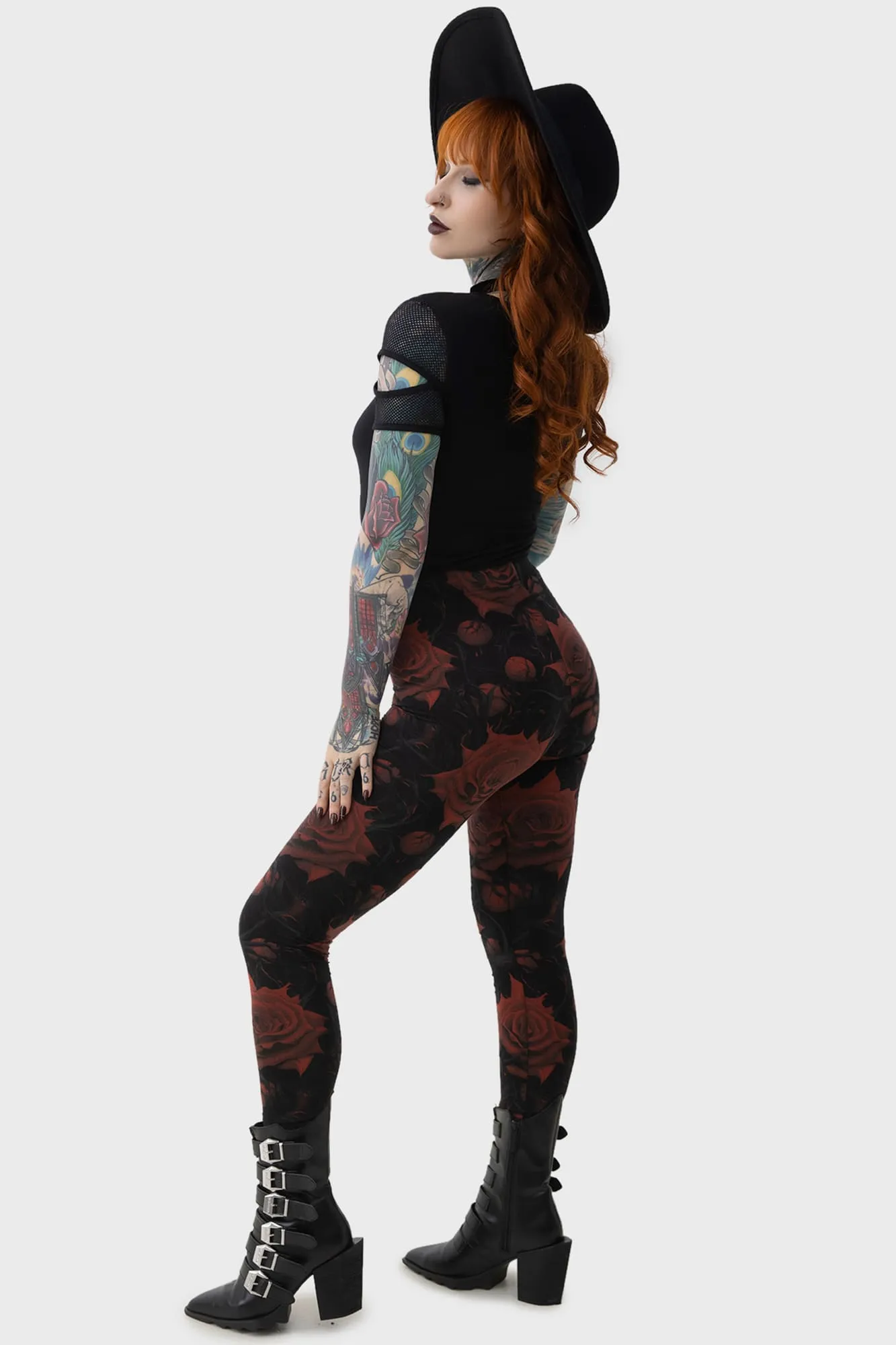 Blood Rose Leggings Mountain Hike Body Shaping Street Readywear
