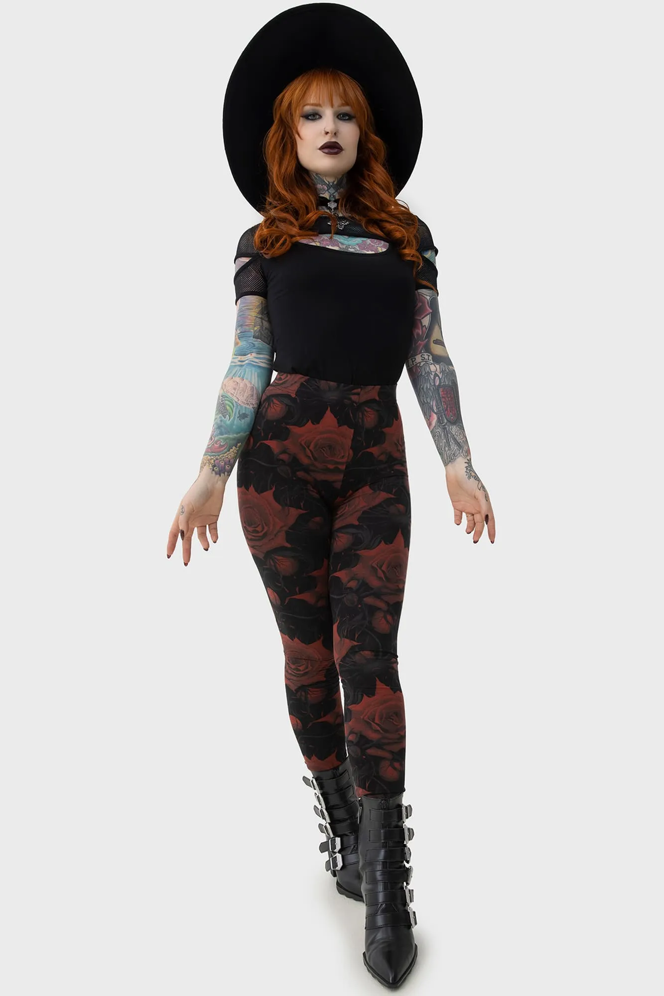 Relaxed Comfort Wear Blood Rose Leggings