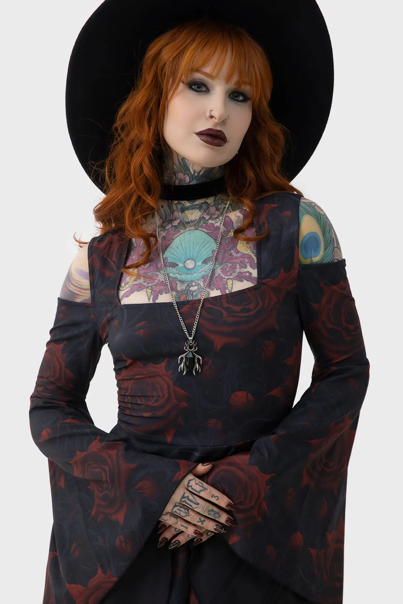 Street Look Blood Rose Mini Dress