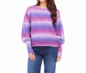 Blouson Sleeve Sweater In Lavender Temperature Regulating Fabric