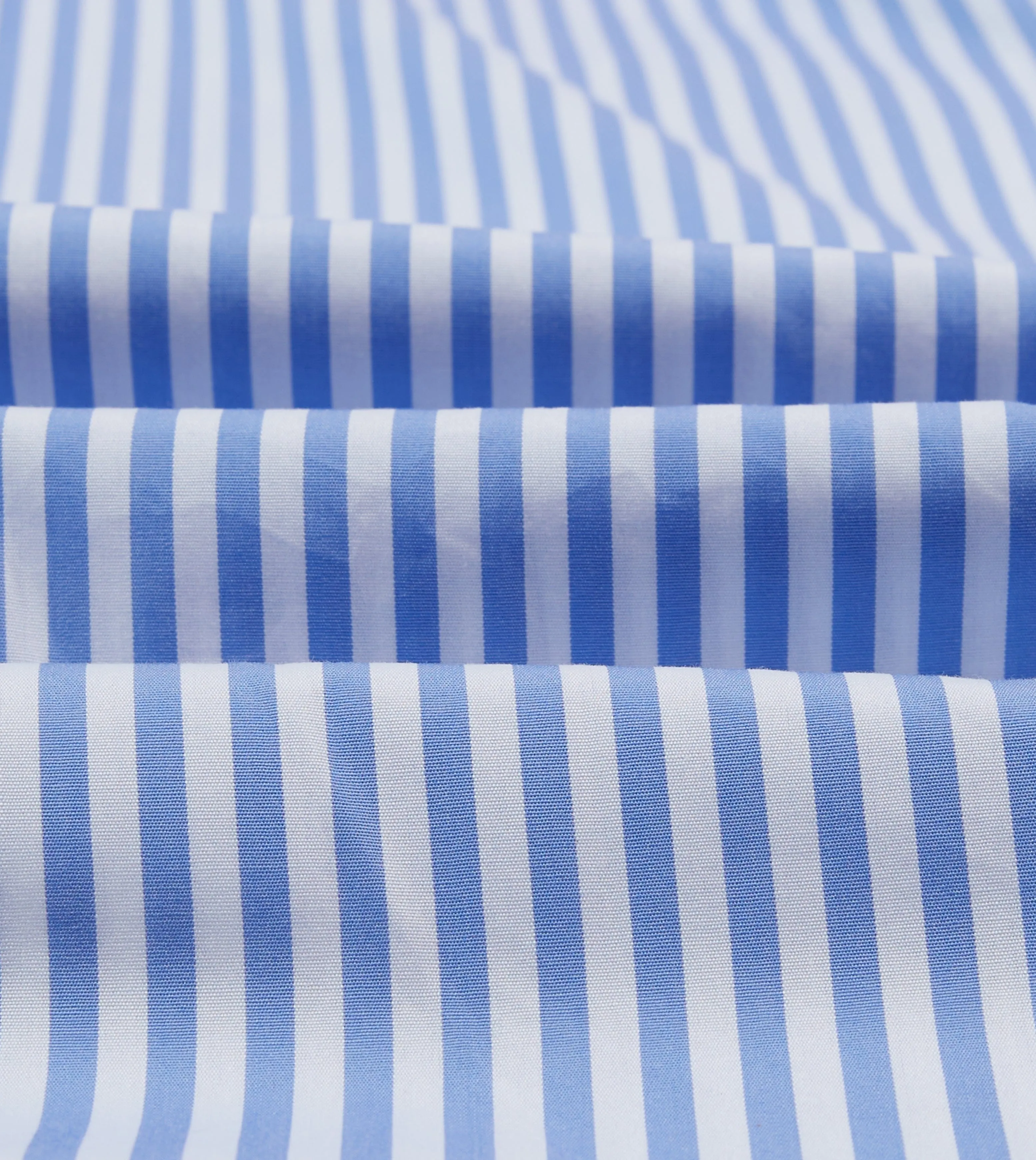 Camouflage Print Seamless Side Panels Blue Bengal Stripe Cotton Poplin Button-Down Shirt
