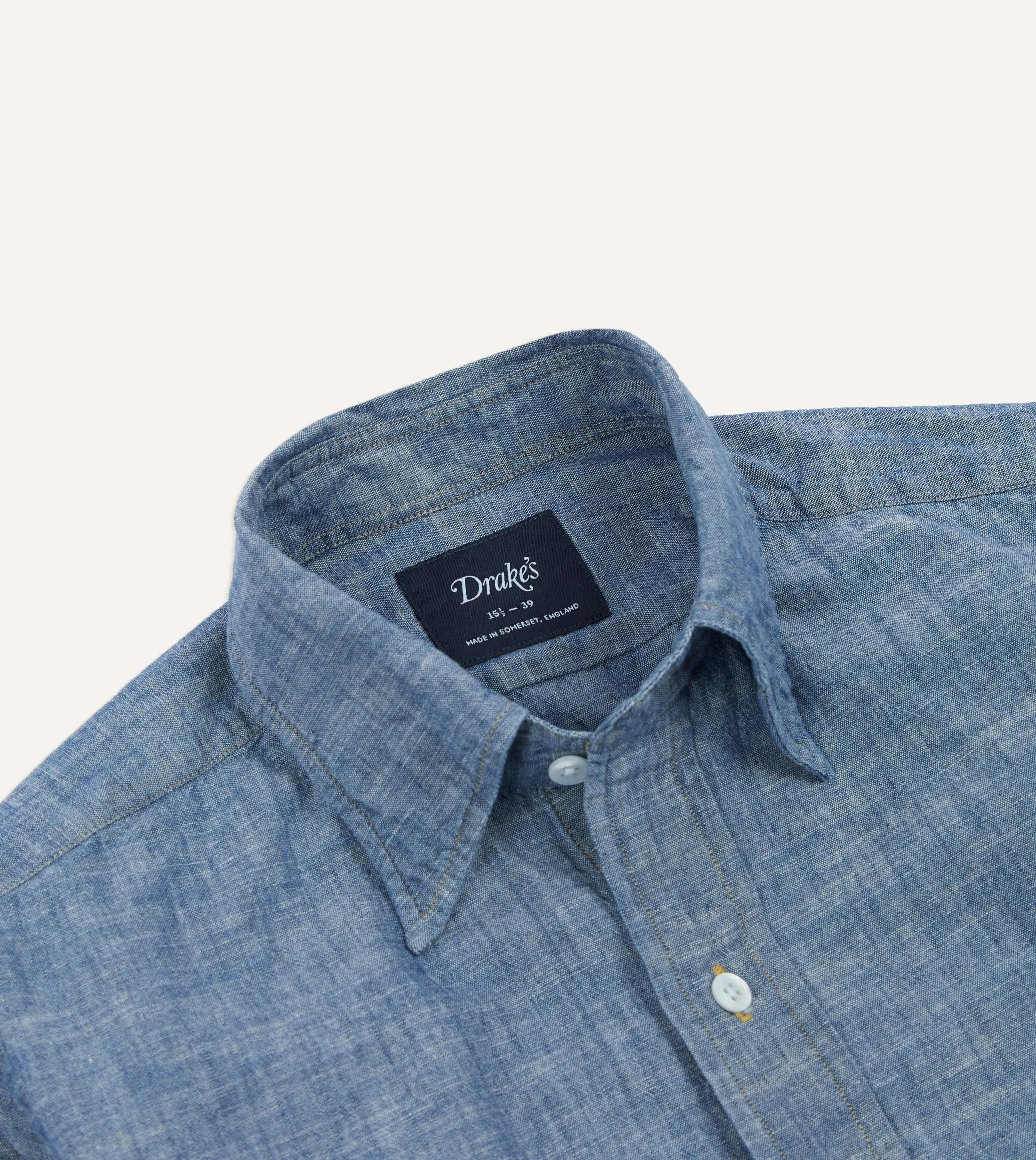 Blue Chambray Long Point Collar Shirt Low Maintenance