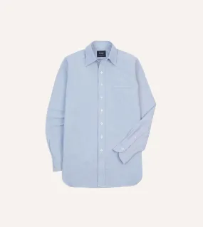 Blue Cotton Oxford Cloth Long Point Collar Shirt Vibrant Hue Sustainable production