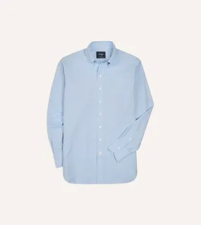 Trendy Look Fade Resistant Formula Blue Pinpoint Oxford Cotton Cloth Button-Down Shirt