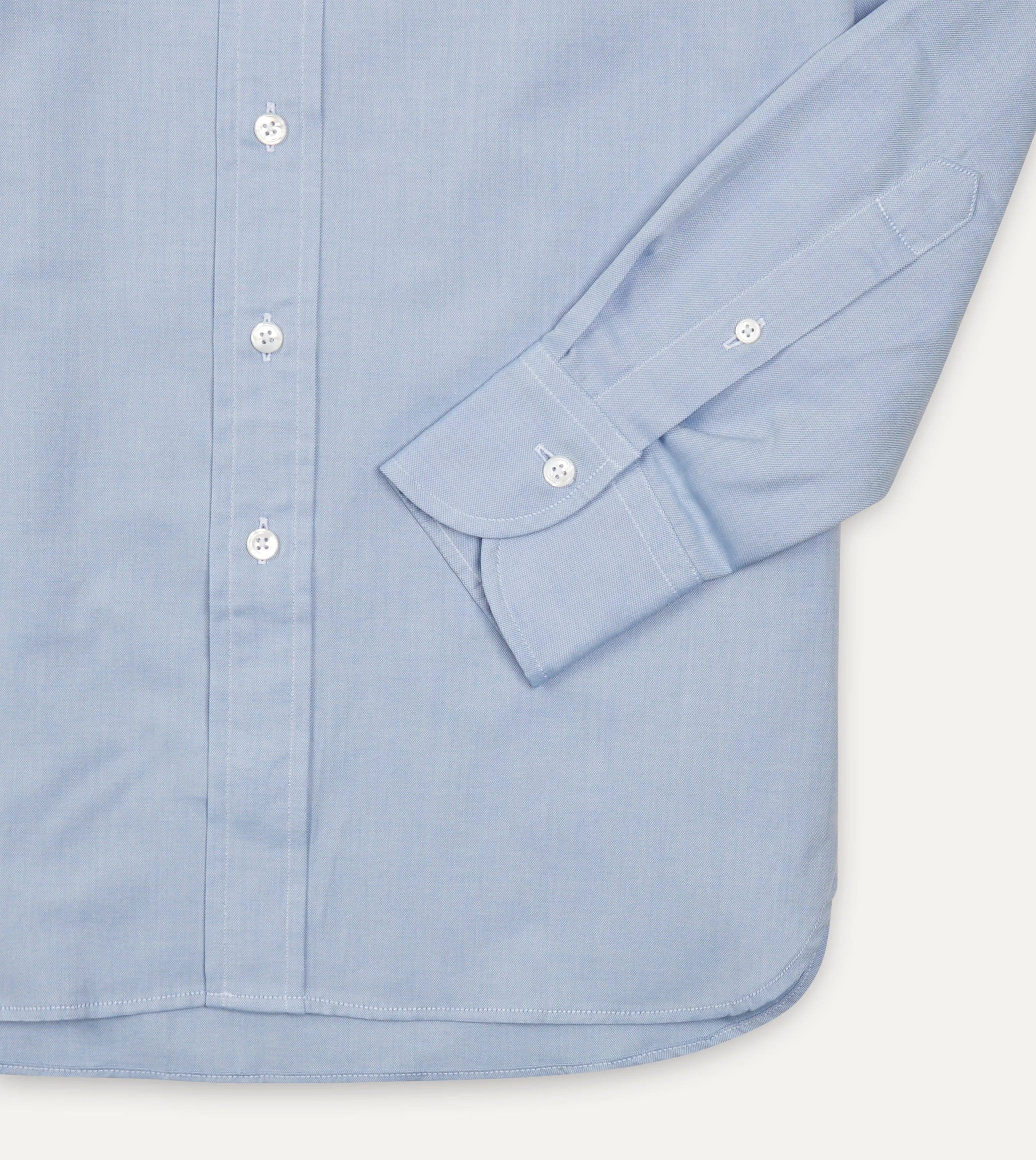Relaxed Comfort Smooth Finish Blue Pinpoint Oxford Cotton Cloth Button-Down Shirt