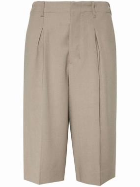 Warehouse Work Wedges Taupe Brown Tailored Knee Shorts