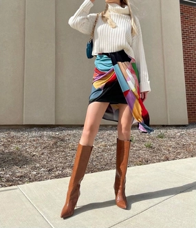 Sleek Flow Body-Sculpting Draped Jersey Skirt In Kiki