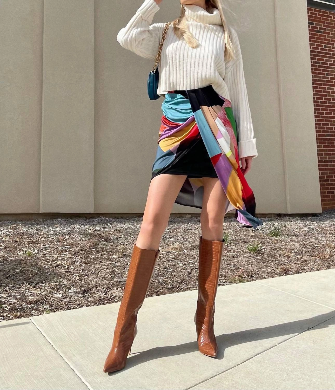 Body-Sculpting Draped Jersey Skirt In Kiki Seamless construction