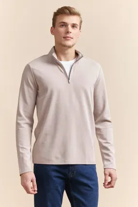Airflow Mesh Panels Anti Odor Technology Textured half zip t-shirt