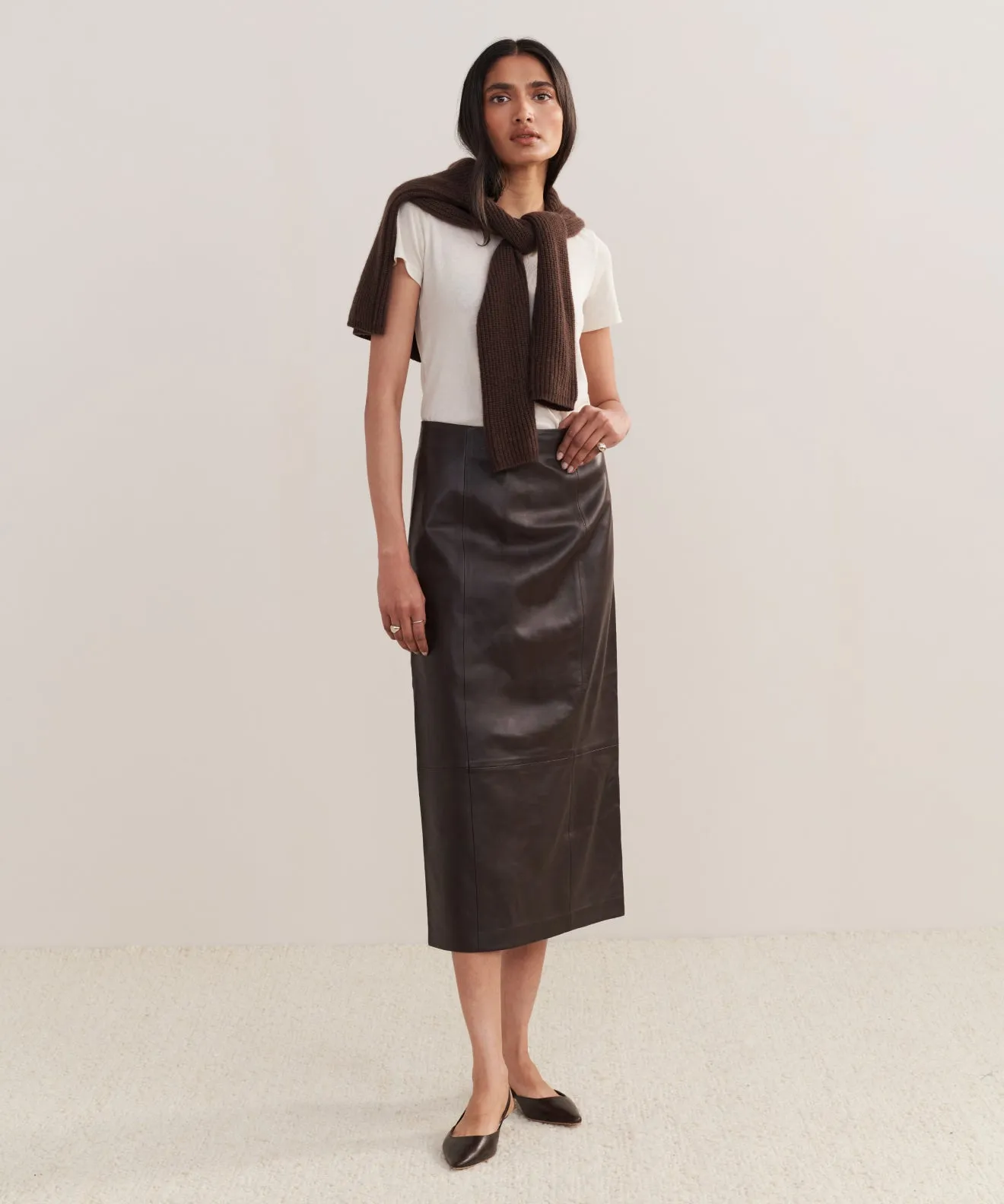 Leather Sienna Skirt Bamboo Fiber Soft Motion