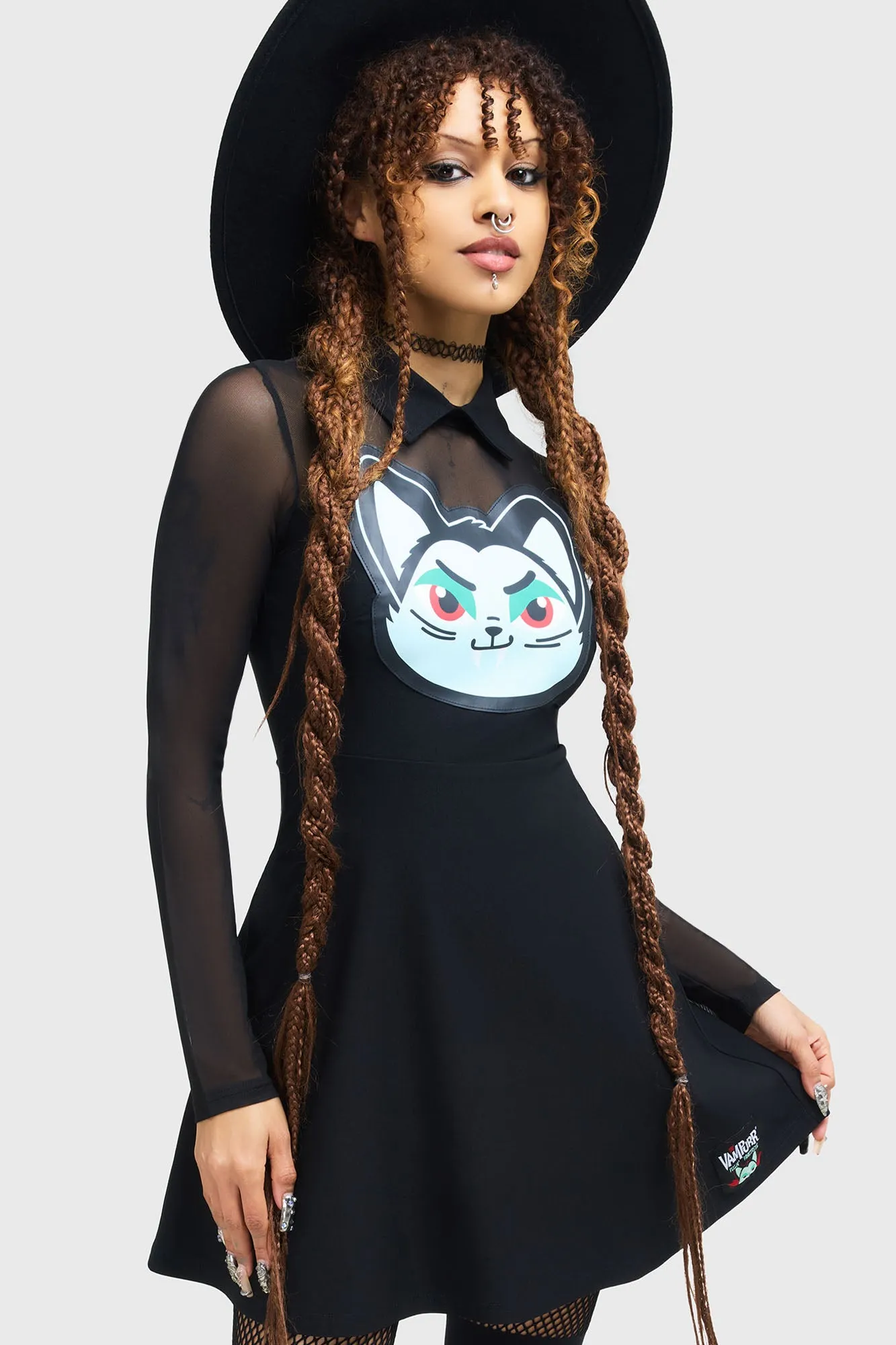 Boat-Neck Feeling Fangtastic Skater Dress