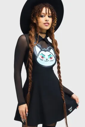 Boat-Neck Feeling Fangtastic Skater Dress