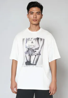 Minimalist Wear sports performance BUY ME BEER OVERSIZED T-SHIRT WHITE