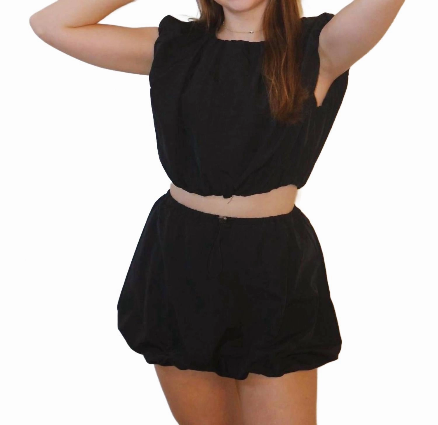 Tagless label Bubble Pull-On Skirt In Black