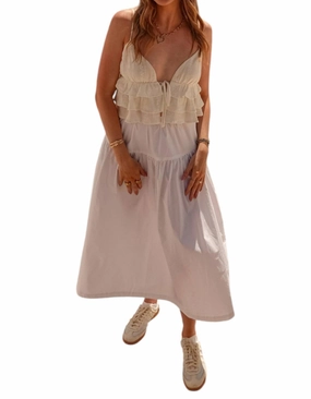Breezy Edge Santorini Midi Skirt In White