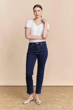 Comfort Stretch Weave Timeless Look High waist crop jean