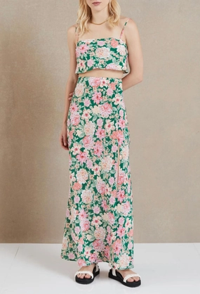 Breathable All Day Look Botanica Maxi Skirt In Floral Print