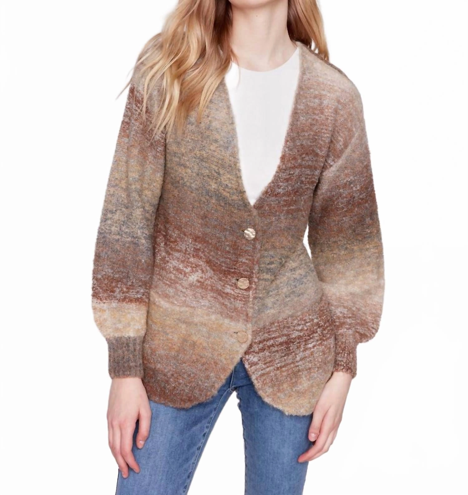 Comfy chic Eco Conscious Packaging Boucle Knit Cardigan In Autumn