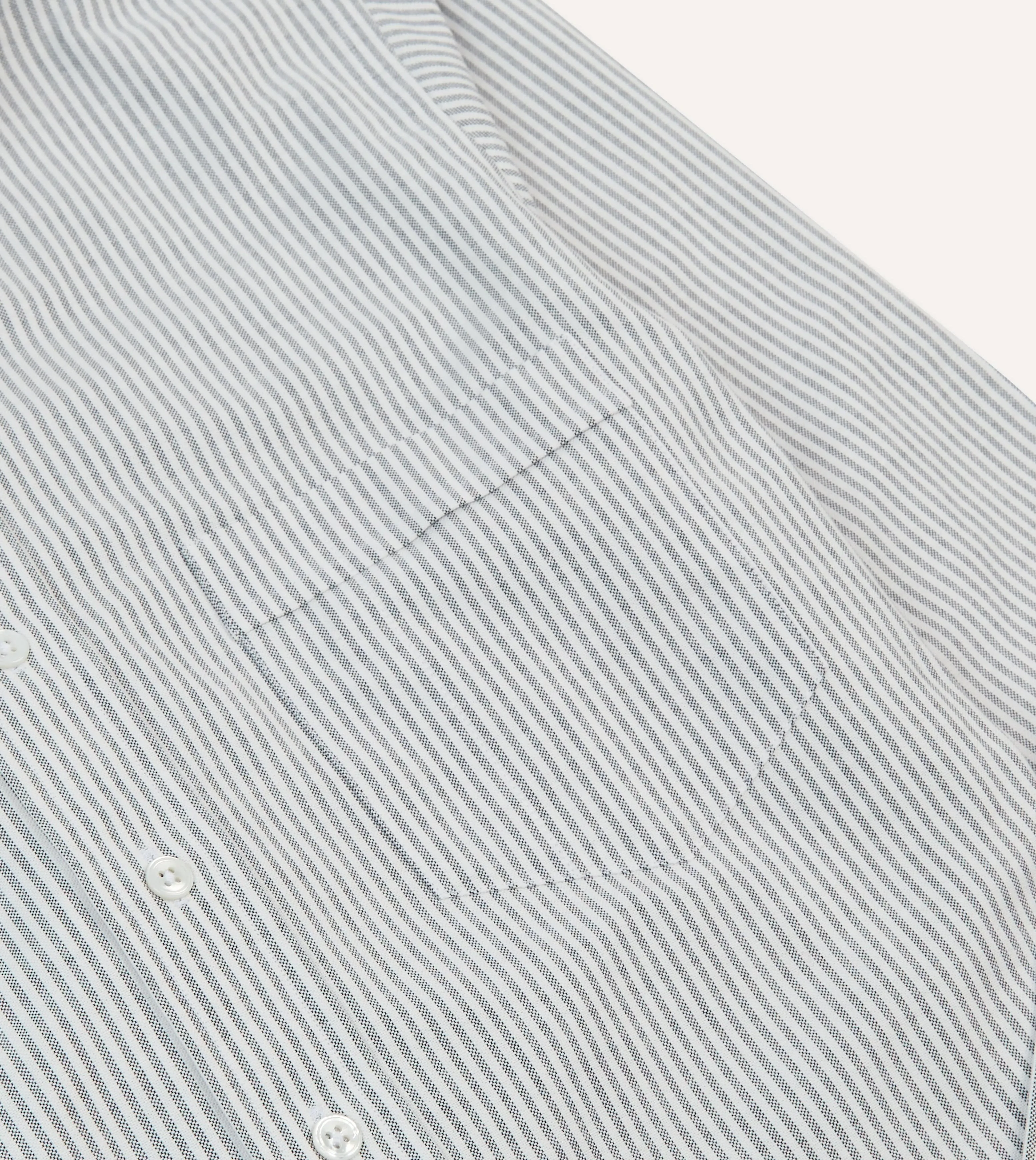 Black Ticking Stripe Cotton Oxford Cloth Button-Down Shirt Personalized Touch