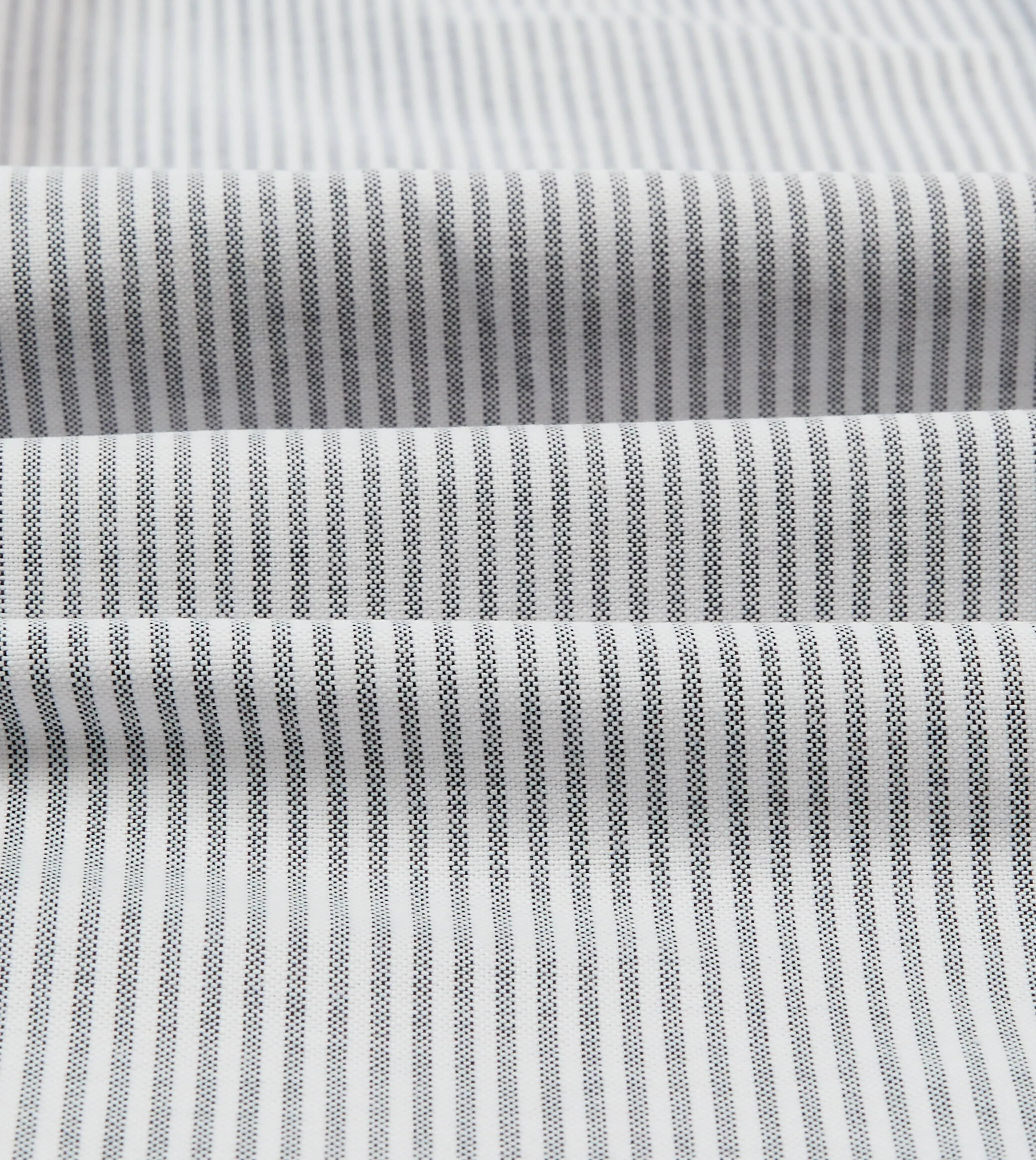 Functional Design Black Ticking Stripe Cotton Oxford Cloth Button-Down Shirt