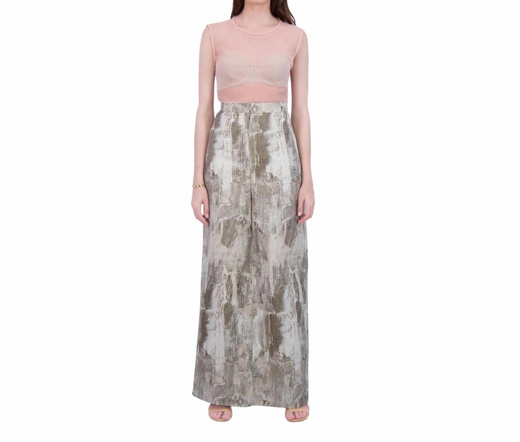 Boundless Pant-Skirt In Swirling Sand Classic Choice Scalloped Edge