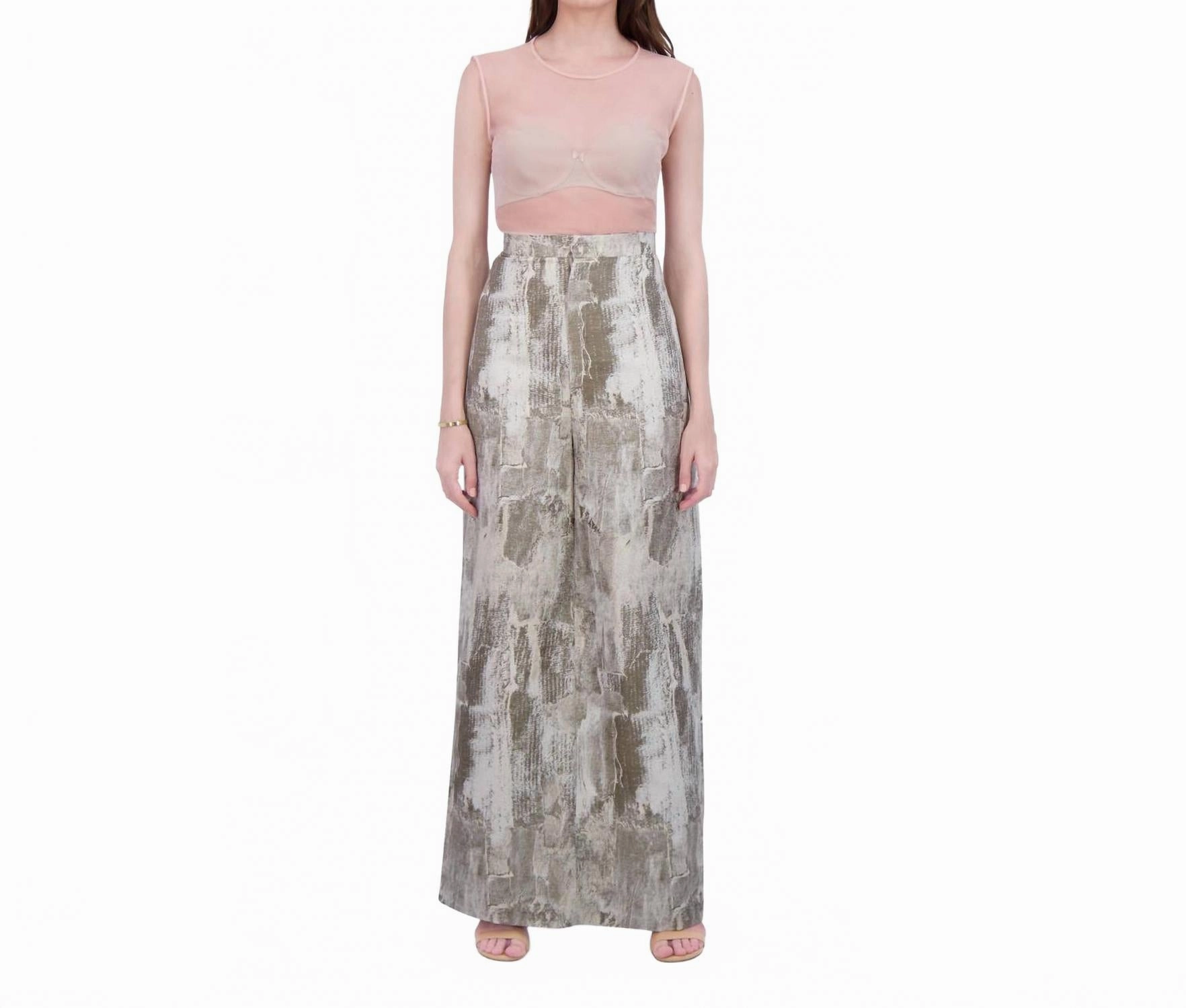 Boundless Pant-Skirt In Swirling Sand perforated design Clean Cut