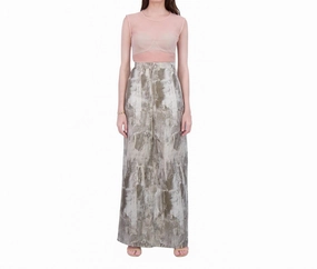 Boundless Pant-Skirt In Swirling Sand Moisture Wicking Textile