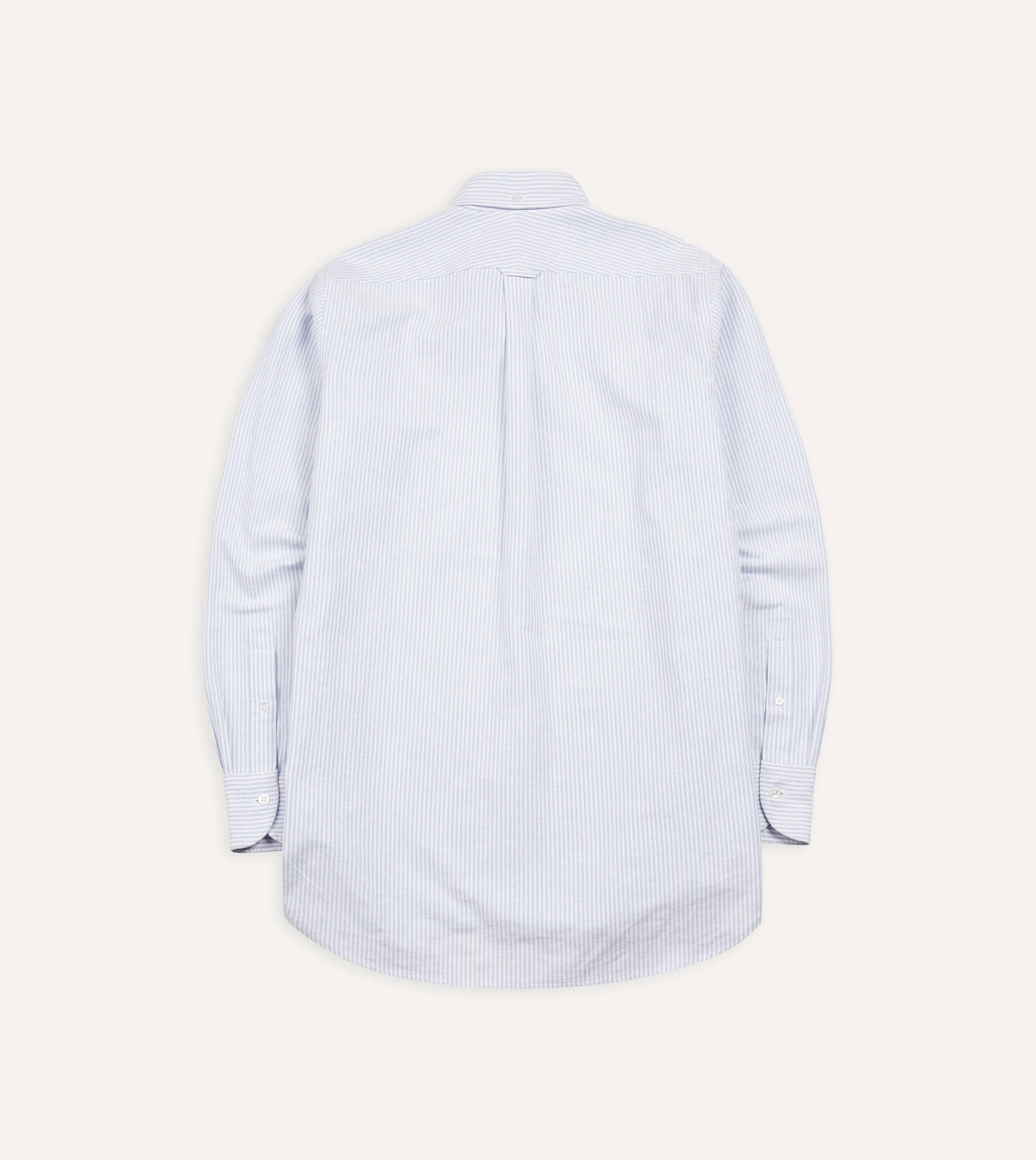Multipocket Style Light Blue Ticking Stripe Cotton Oxford Cloth Button-Down Shirt
