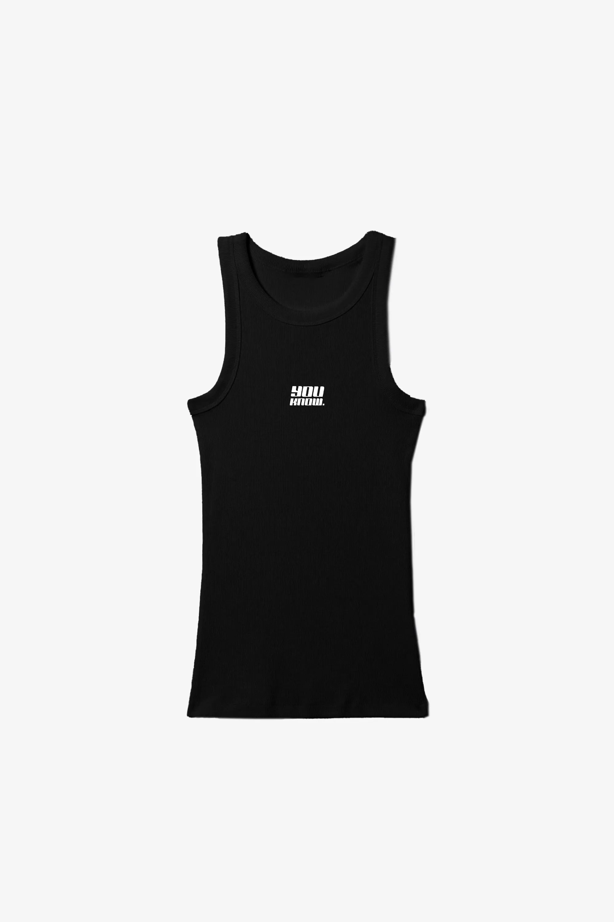 Heathered Fabric MoistureWicking Technology Mens Ribbed Singlet | Black