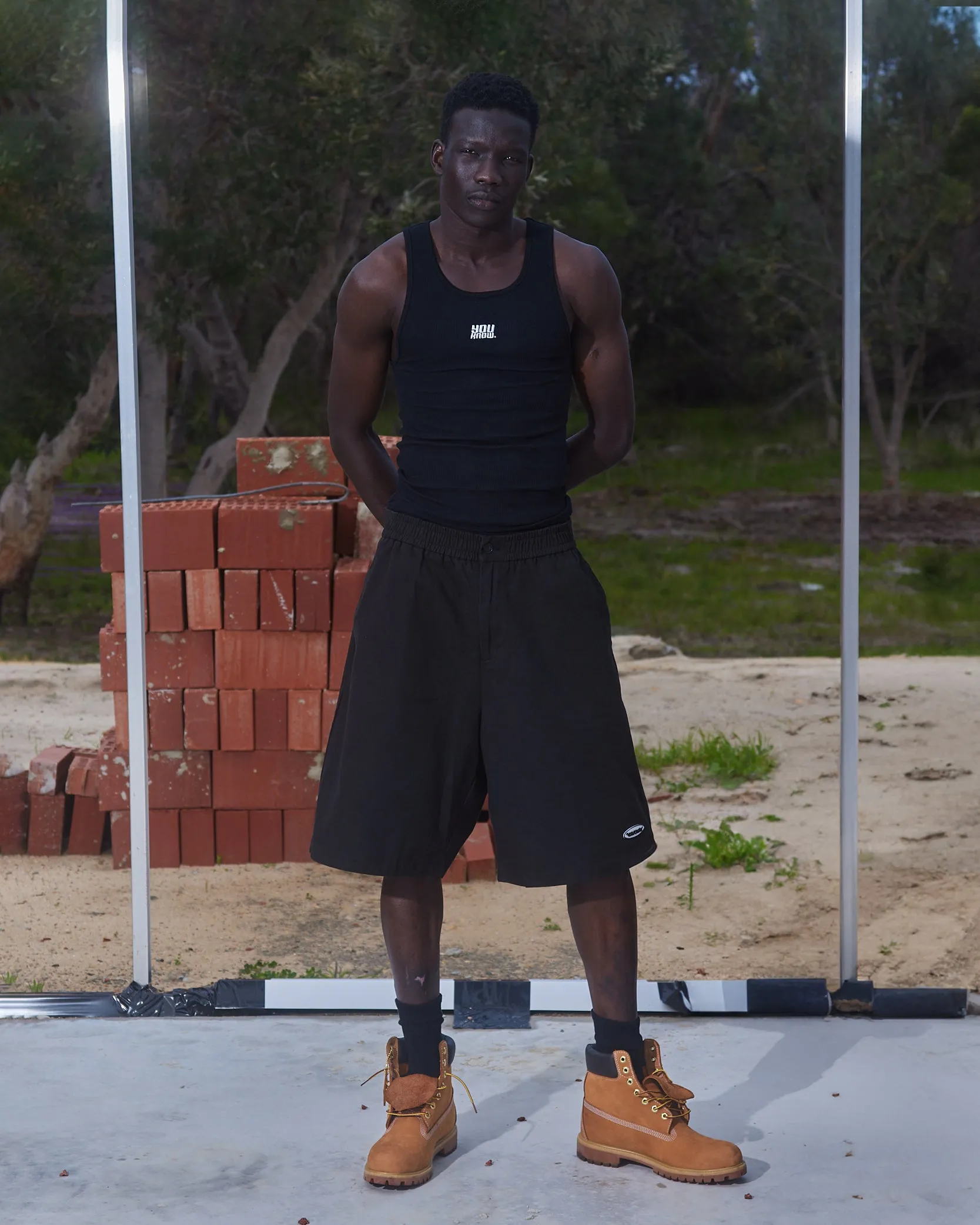 Mens Ribbed Singlet | Black soft look Weekend Wear