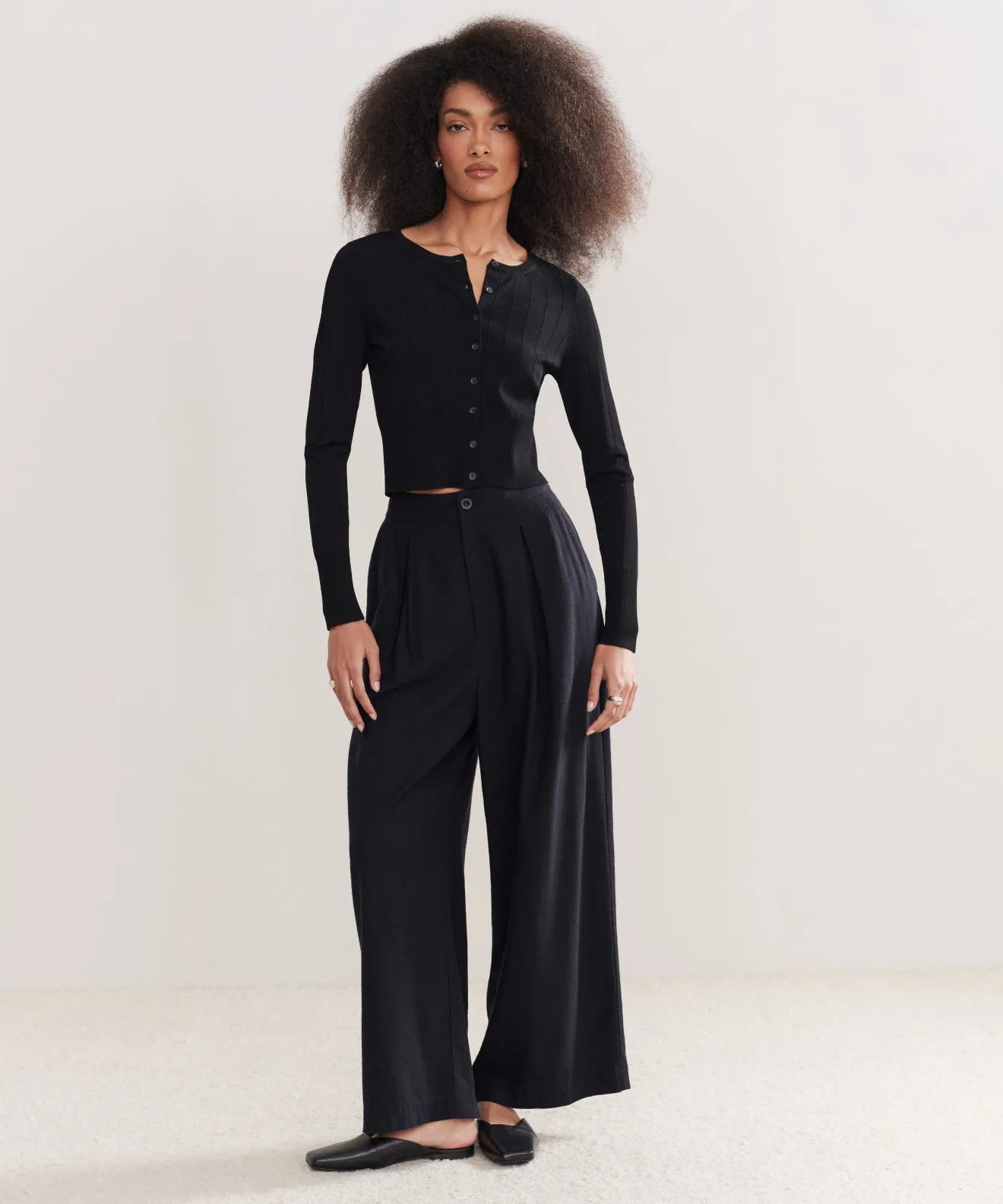 Sweat Wicking Liner High Waist Relaxed Trouser