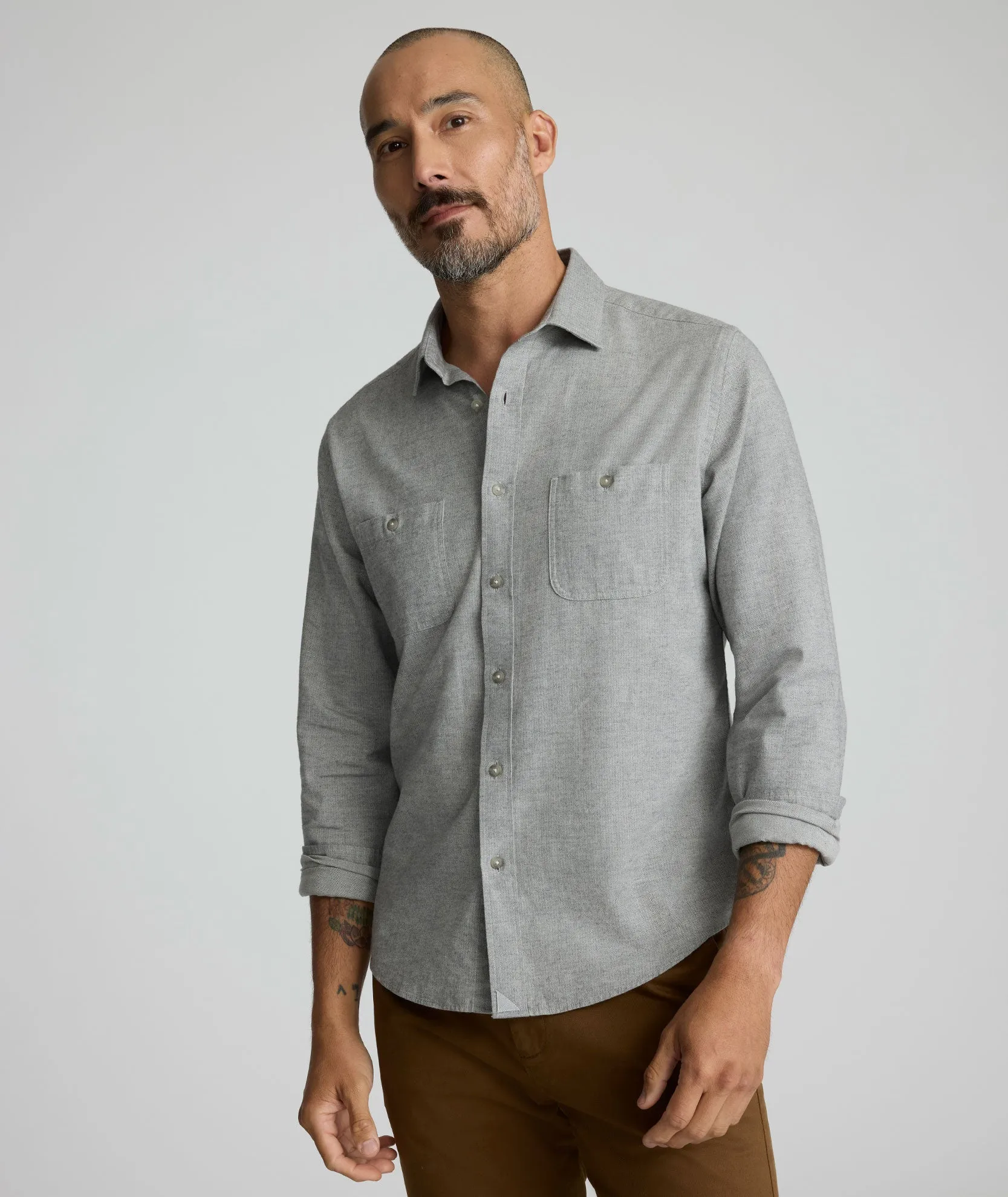 Wrinkle Resistant Material Flannel Hemsworth Shirt
