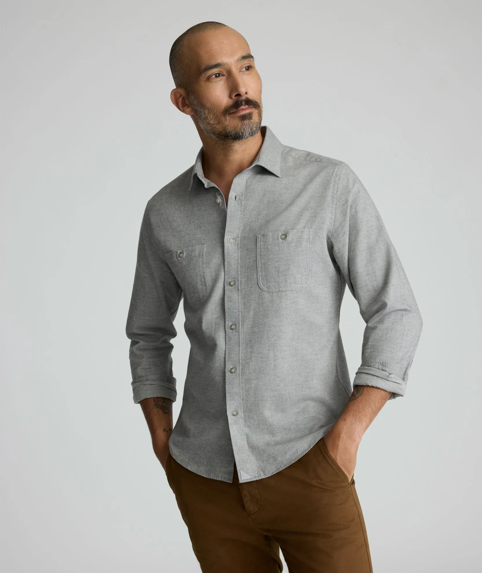 Bold Print Thermoregulating Layer Flannel Hemsworth Shirt