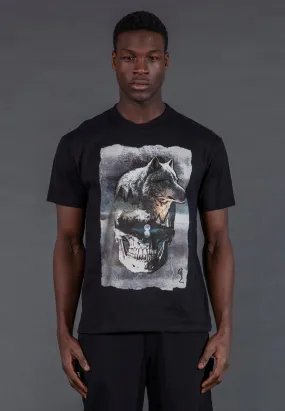 Fashion Fit FadeResistantPrint WOLVES T-SHIRT BLACK