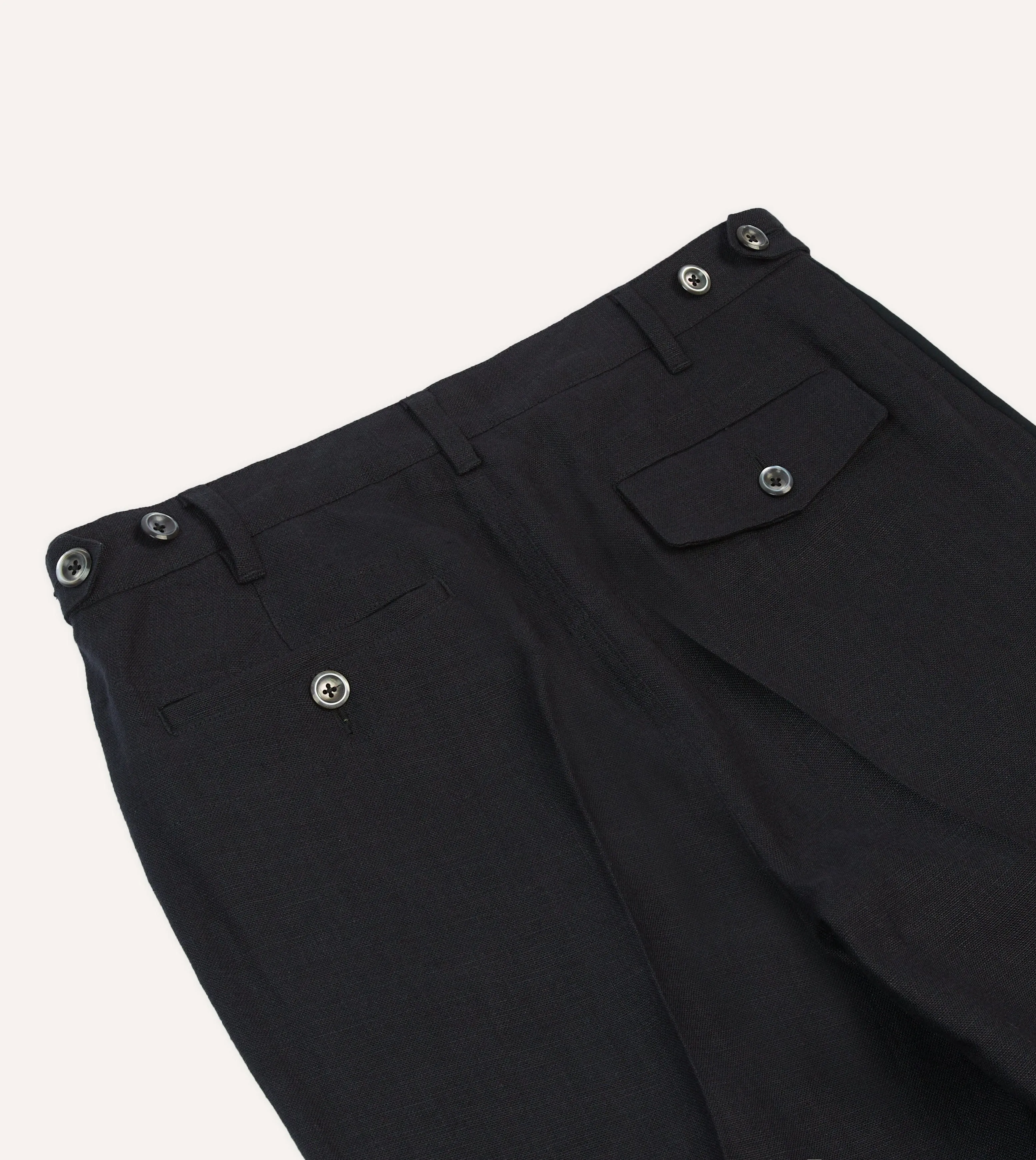 Move Comfort Black Linen Games Dinner Trousers