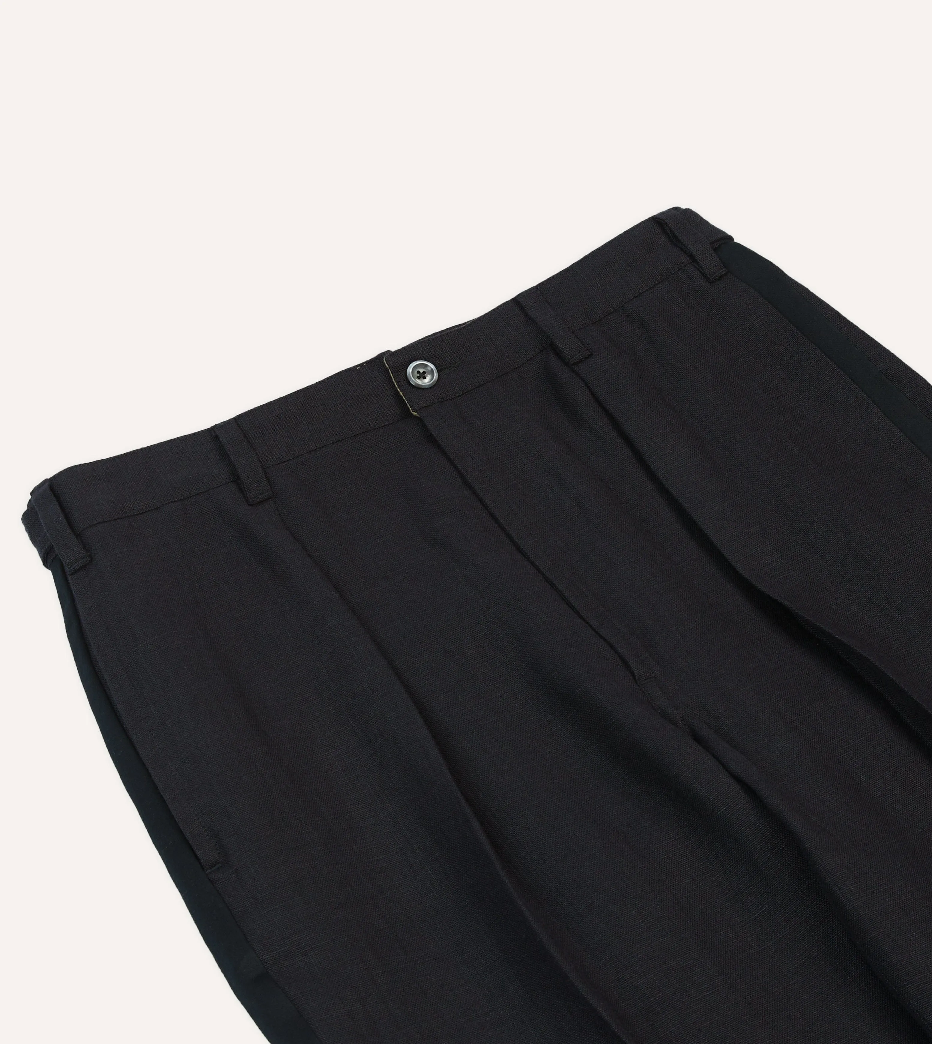 Black Linen Games Dinner Trousers Utility pocket