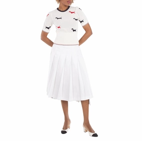 Thom Browne RWB Stripe Dropped Back Pleated Skirt All Day