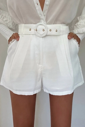 Marina Buckle Short In White rhinestone accents Anniversary Gift