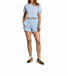Farrah Loop Terry Short In Sky Blue Breezy Fit Denim shorts