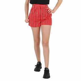 Moschino Ladies Red Striped Mini Shorts, Brand Size 38 (US Size 4) Non Irritating Seams