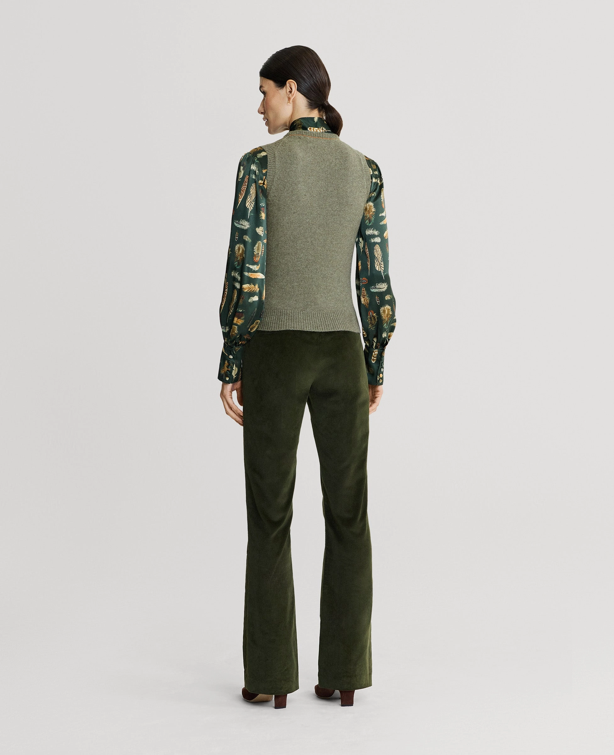 Tapered leg Wellington Corduroy Fit Flare Trousers