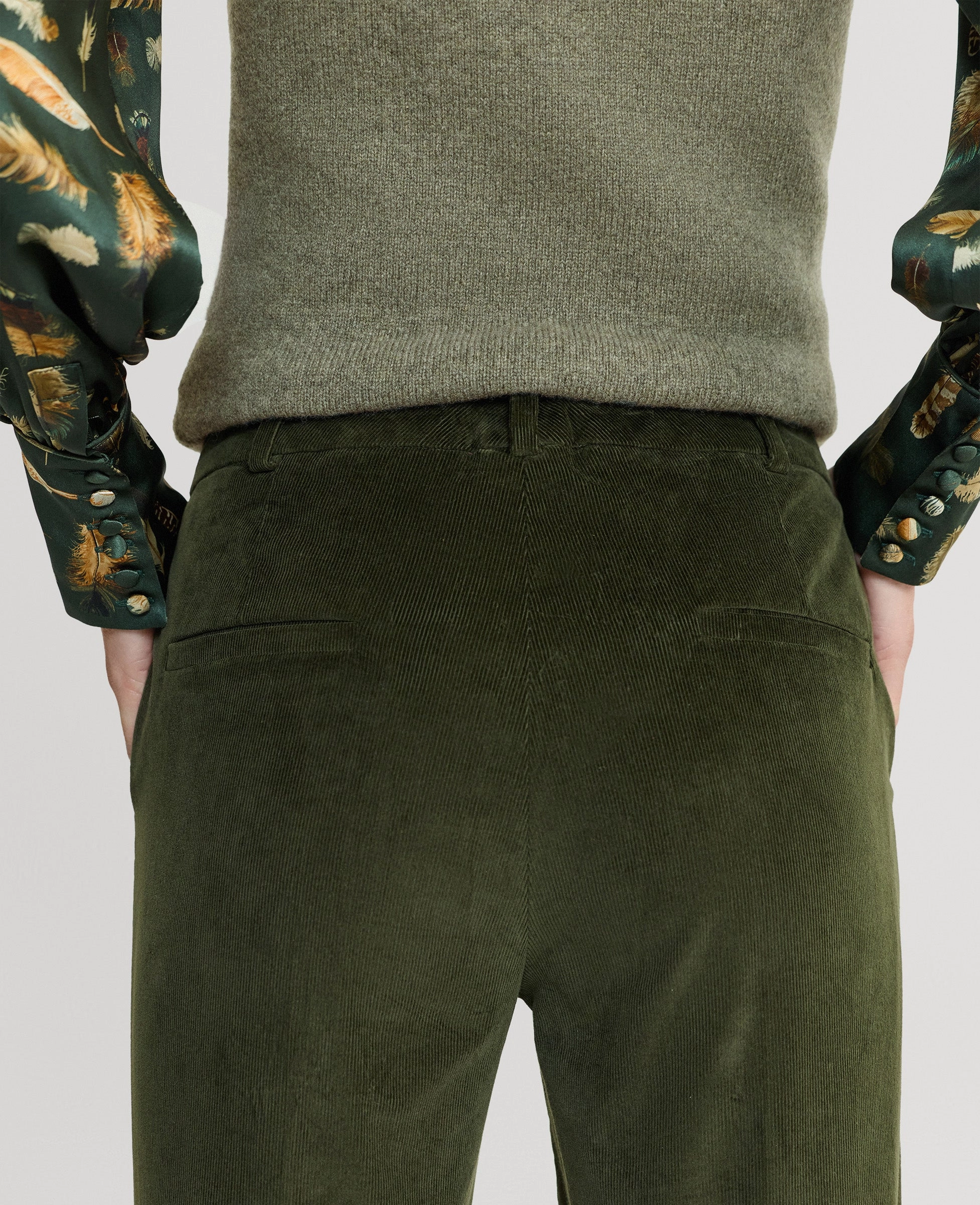 Sleek Style Stretch Fit Wear Wellington Corduroy Fit Flare Trousers