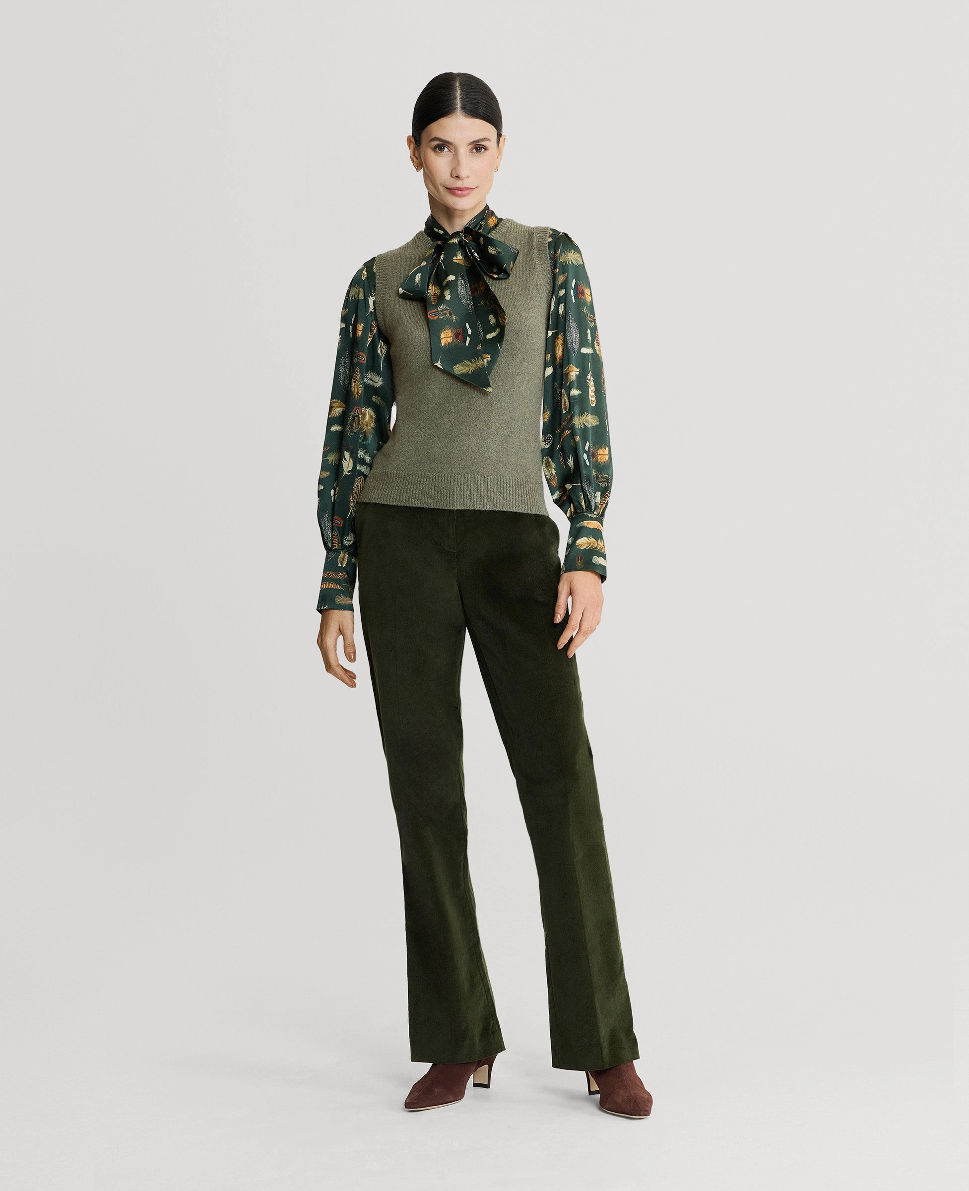 Modern Appeal Body Shape Wellington Corduroy Fit Flare Trousers