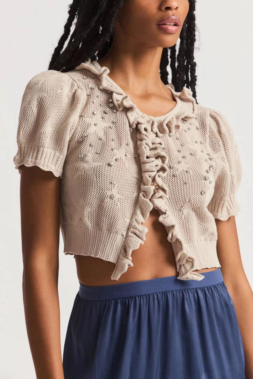 Rizina Crop Cardigan In Tan Essential Comfort