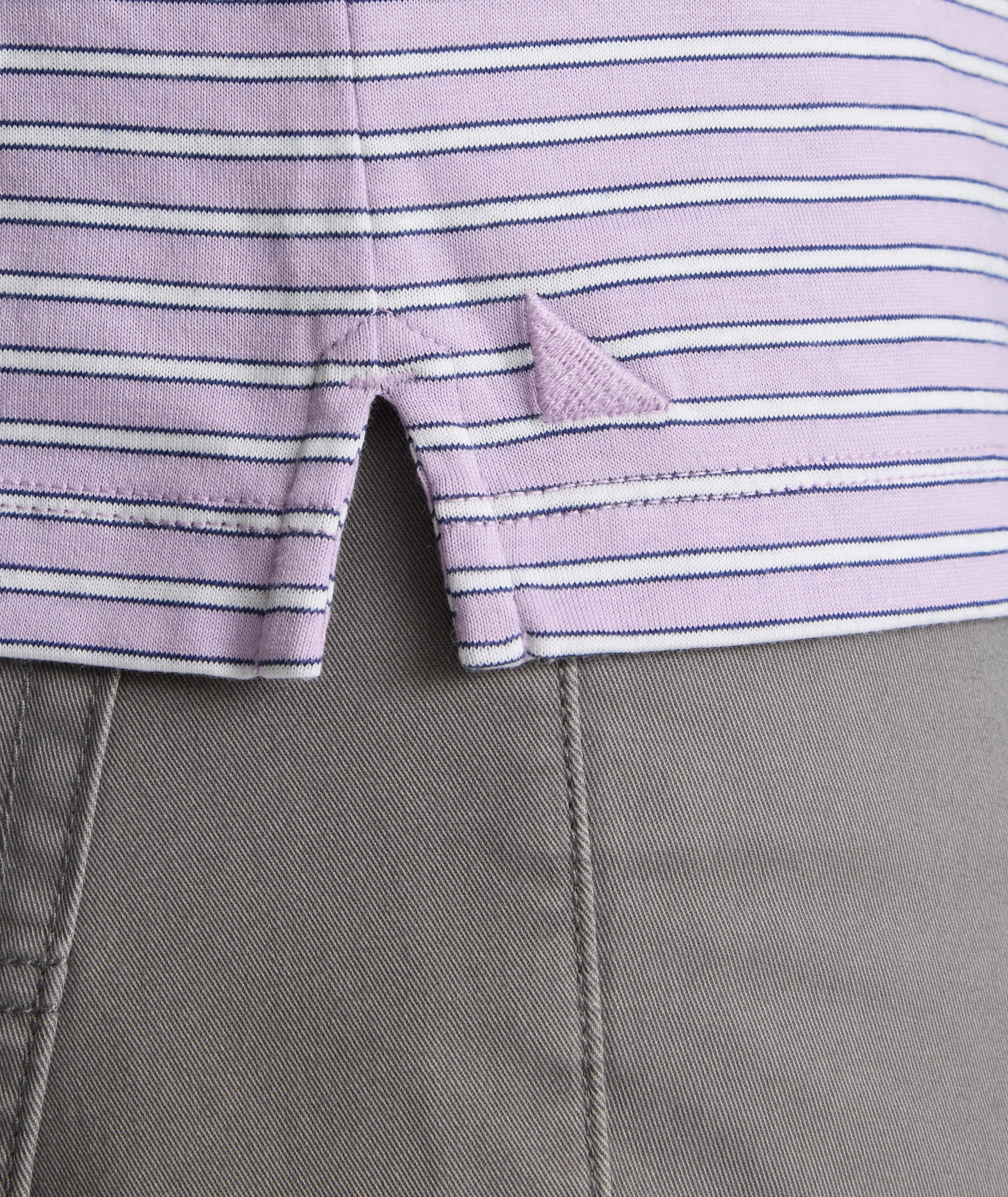 Performance Wear Subtle ToneOnTone Stitching Striped Jersey Performance Polo