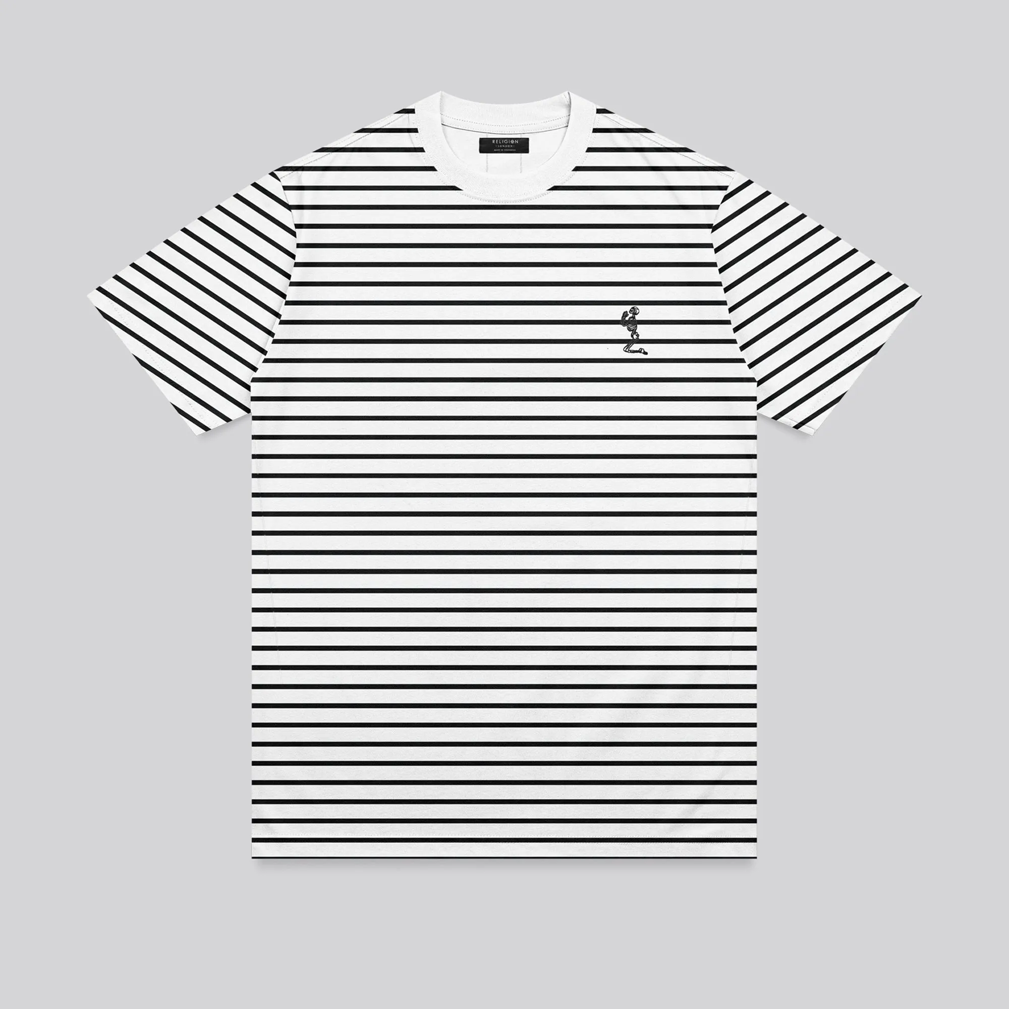STRIPE T-SHIRT WASHED BLACK Cozy And Warm