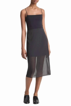 Sheer Slip Skirt In Black Senior Style