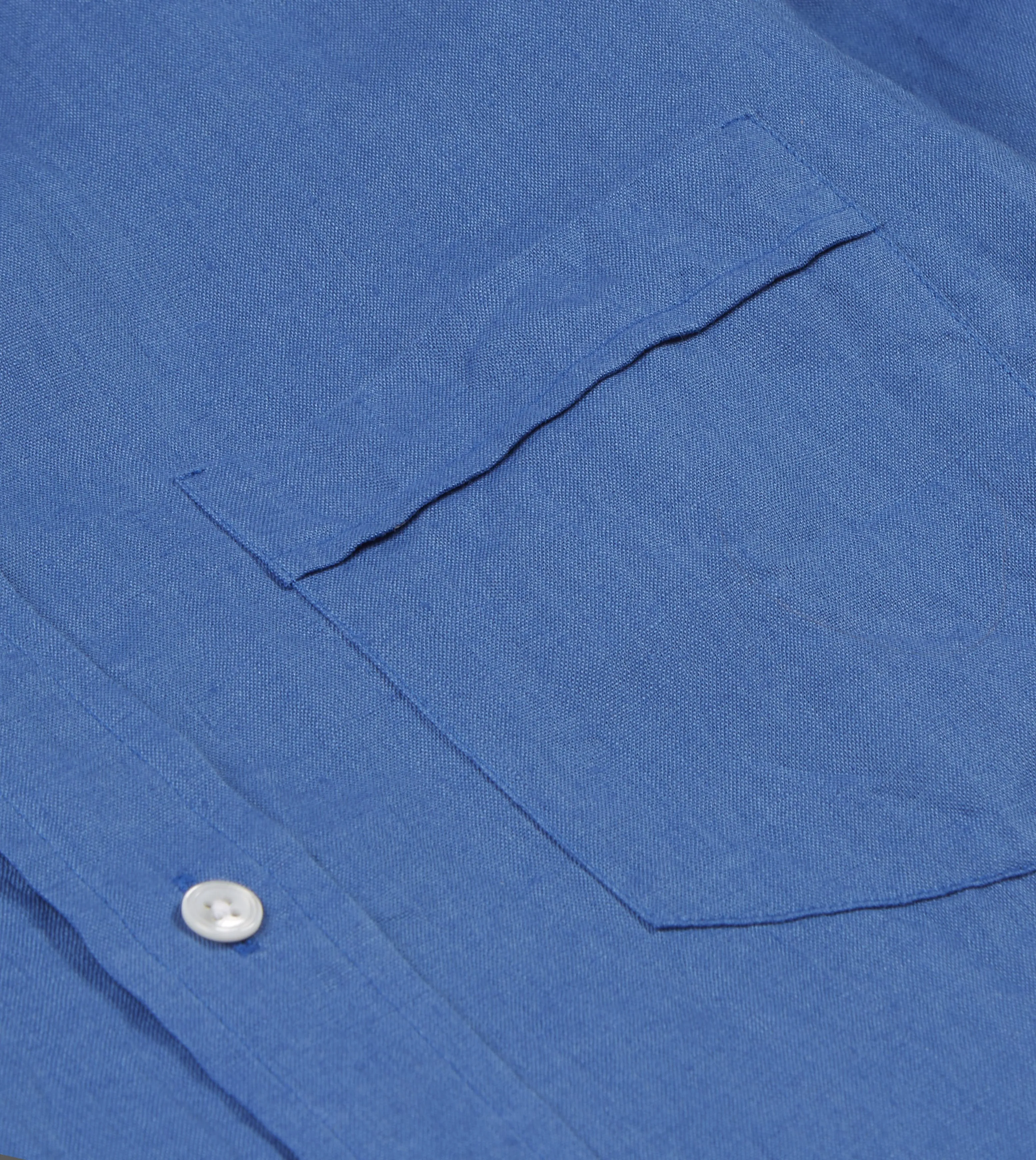 Bright Navy Linen Spread Collar Shirt Comfortable fit Trendy Fashion