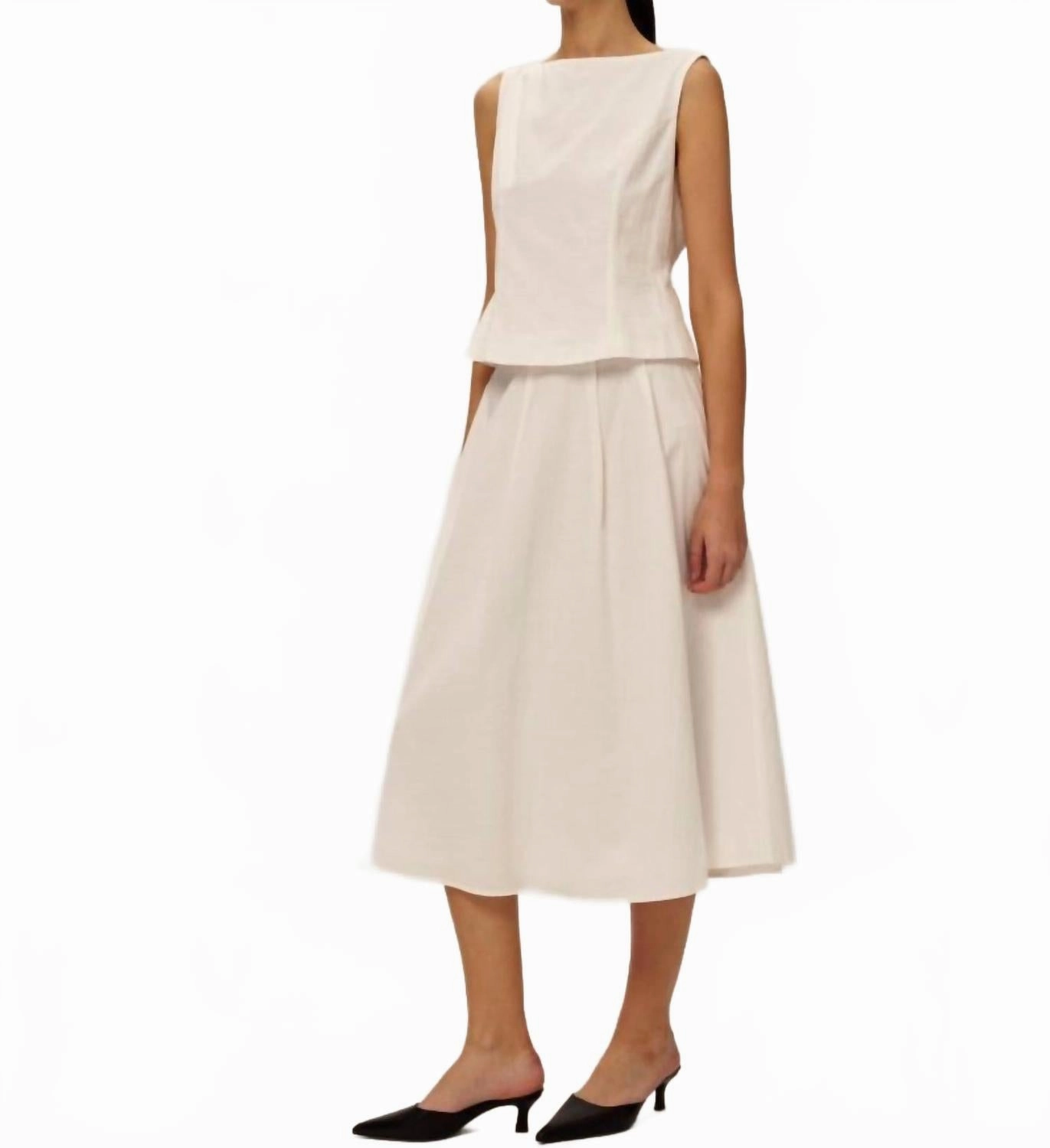 Brittney Midi Skirt In Off White Weekend Favorite